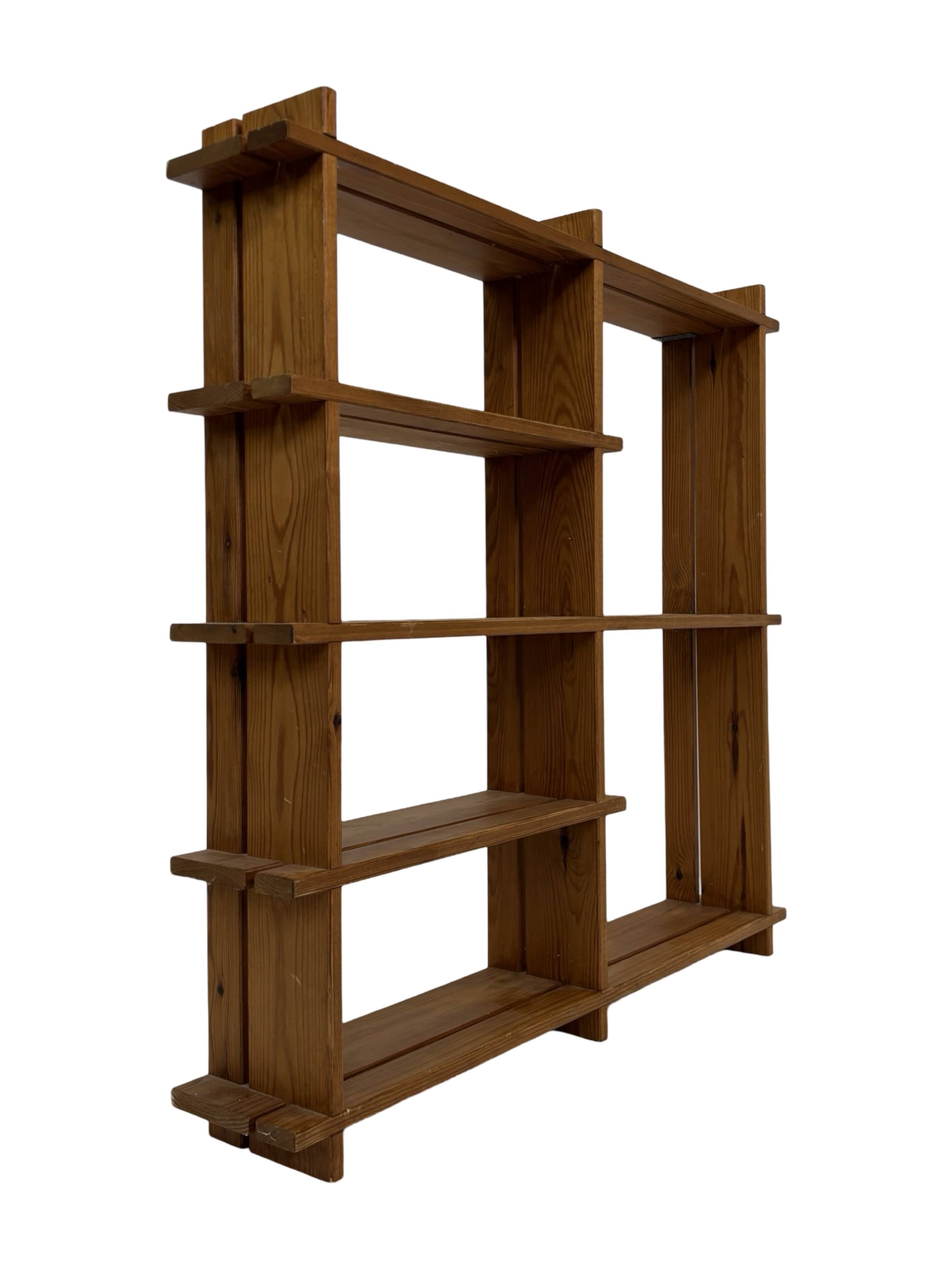 Vintage Wall shelf rack Pine wood 70s design