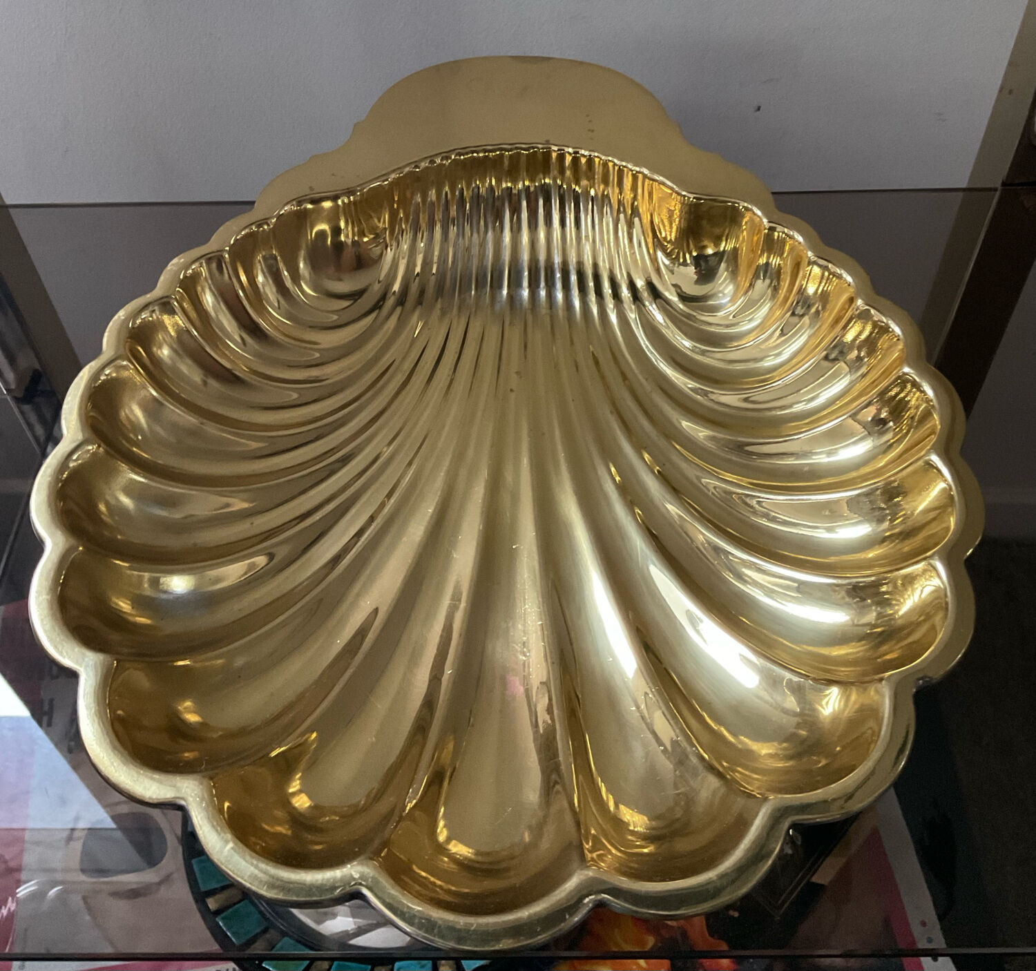 Empty pocket vintage Xxl shell gilded metal