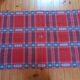 Vintage tablecloth and its 12 monogrammed red cotton towels AM