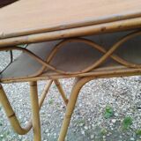 Vintage antique rattan desk