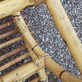 Paire de repose pieds pour fauteuils en rotin vintage