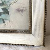 Triptych of old watercolors, flowers, 19th century