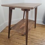 Vintage side table with double top in Scandinavian style.