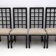 Four Black Lacquered High Back Chairs, 1979