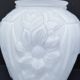 Large art deco glass vase with French floral decor H. 29.5 cm