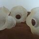 6 old vintage globes tulip shape frosted white glass