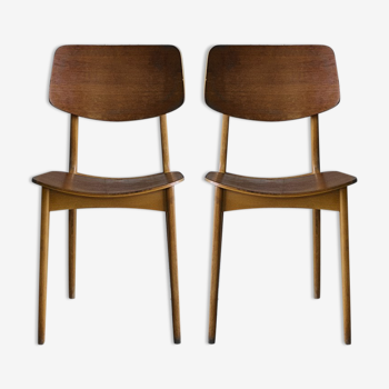 Pair of Stella 50s wooden chairs