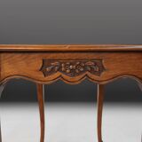 Sculpted Side Table in Wood, Glass & Rattan, France 1950s