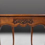 Sculpted Side Table in Wood, Glass & Rattan, France 1950s