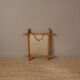 Vintage bamboo wooden mirror with retro bohemian spirit