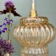 Vintage amber glass globe pendant light