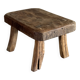 Tabouret d'appoint en teck massif rectangulaire arrondi