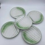 Series of asparagus plates, Revol, porcelain, vintage, slip