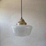 Antique opaline suspension xl 26 cm vintage