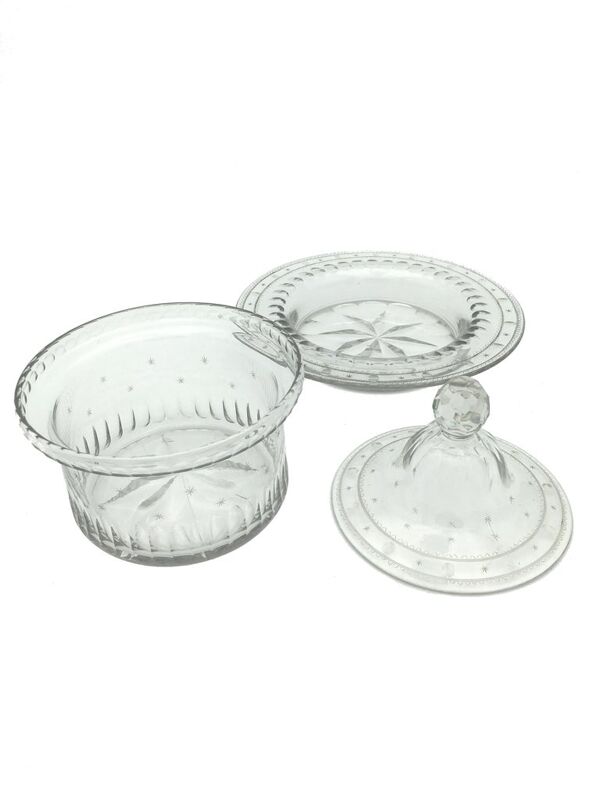 Bonbonnière et son plat, cristal