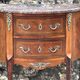 Small half-moon chest of drawers in Louis XV style marquetry, 19th century period