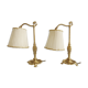 Bedside lamps set metal with fabric shades