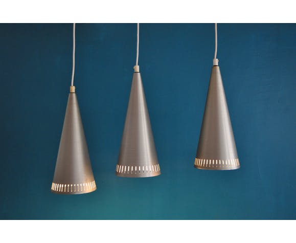 Suite de 3 suspensions coniques suédoises, 1960