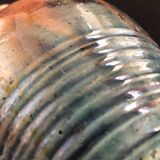 Vase with asymmetrical handles in Flemish stoneware, handcrafted