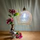Vintage globe pendant lamp in amber glass