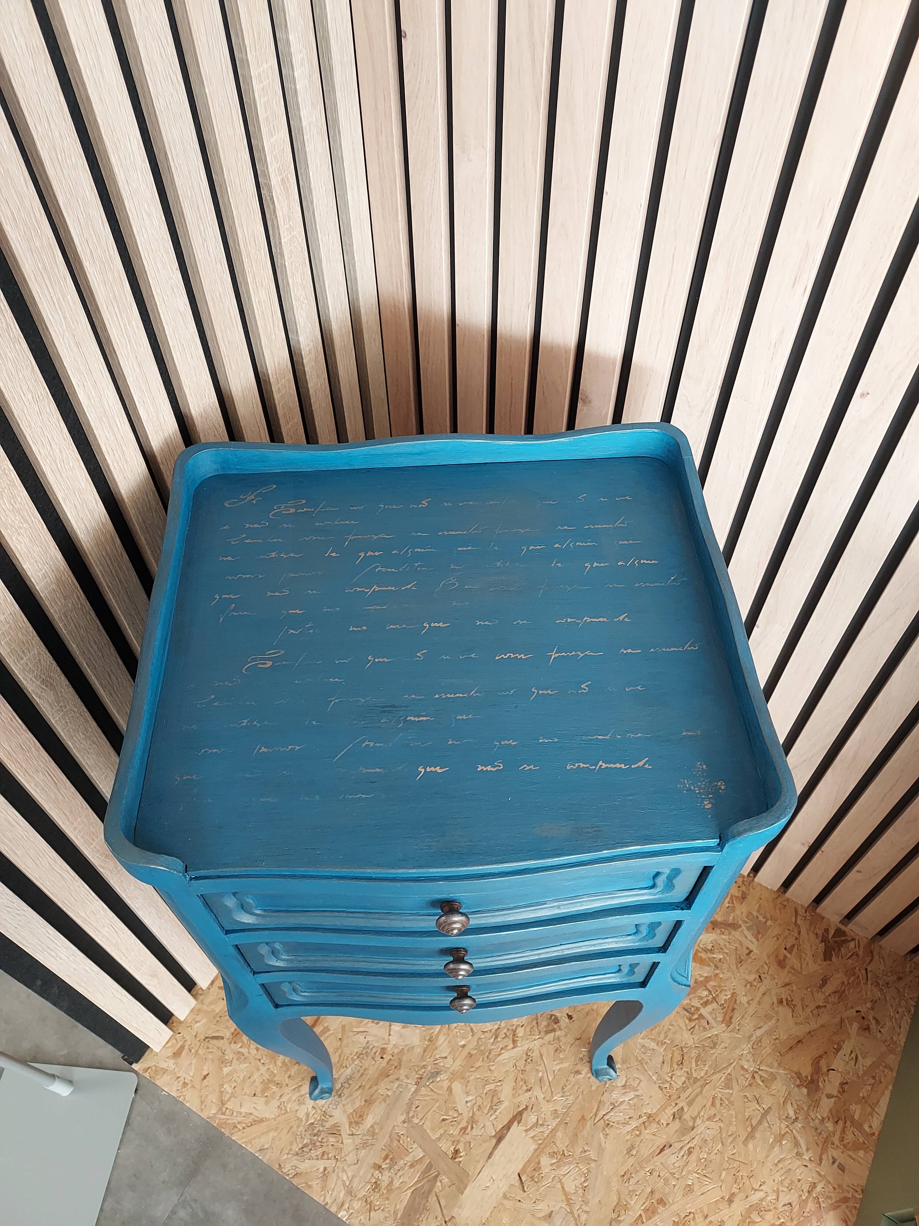 Royal blue bedside table