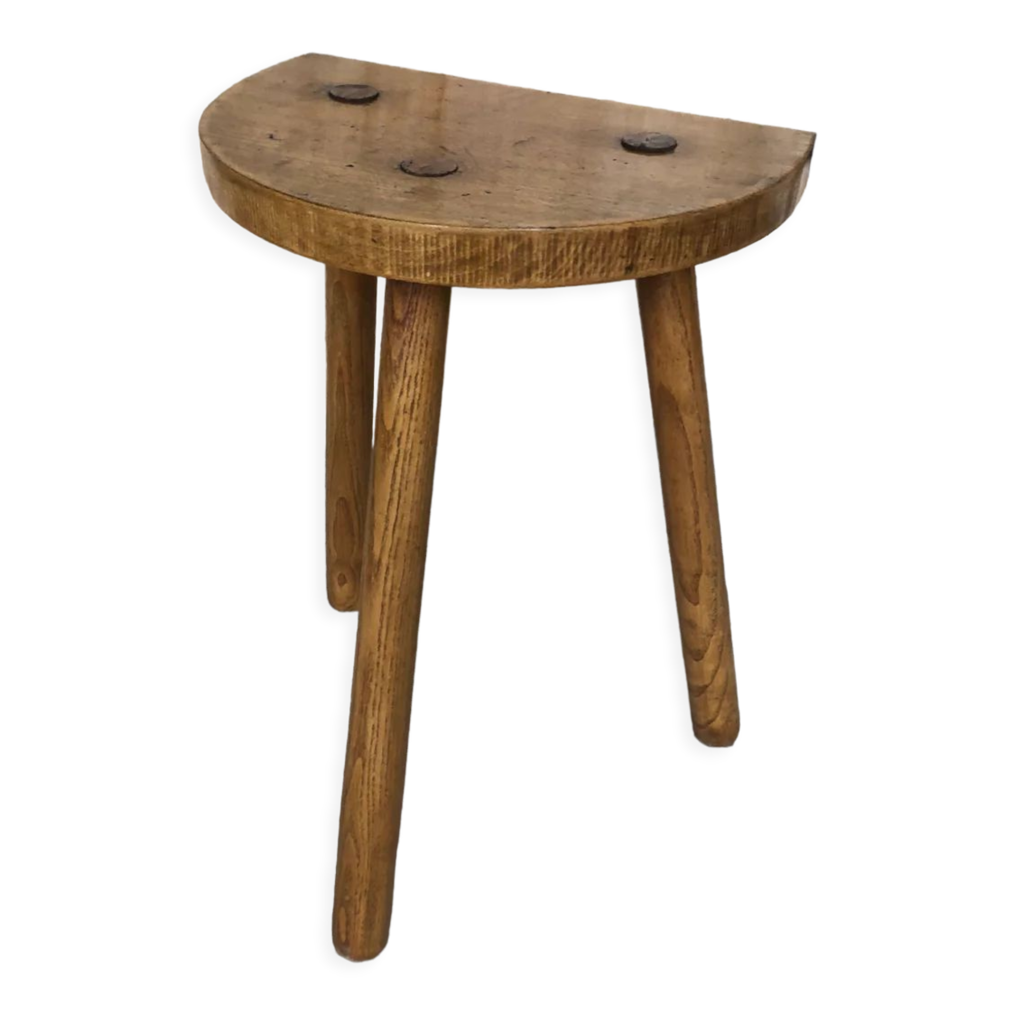 Vintage light wood milking stool
