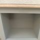 Pair of restored antique bedside tables, carefully refurbished. Painted in grey-green.