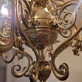 Lustre en bronze doré 6 lumières XIX ème