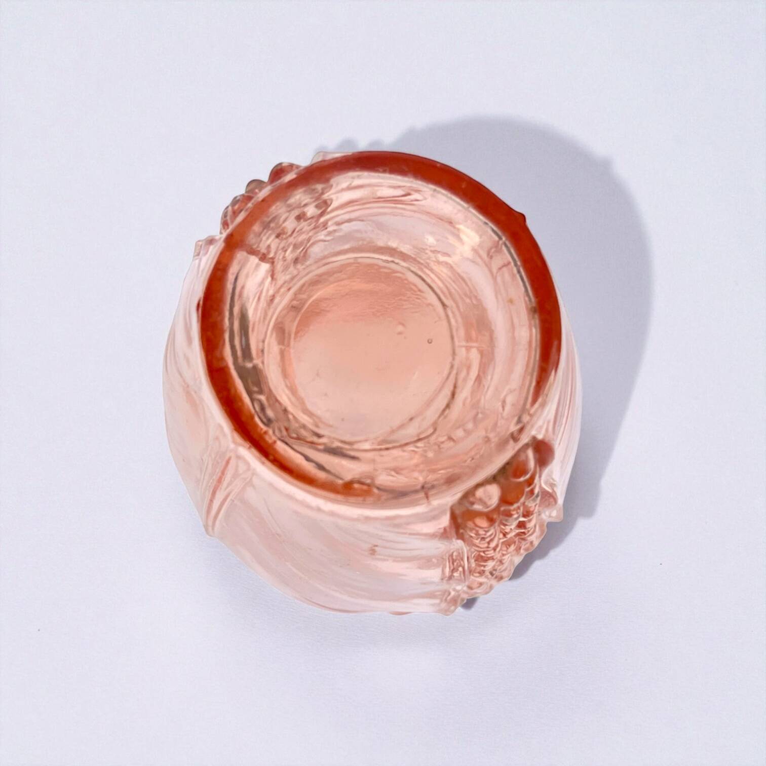 Vintage 1930s Art Deco Rosaline glass vase with hyacinth