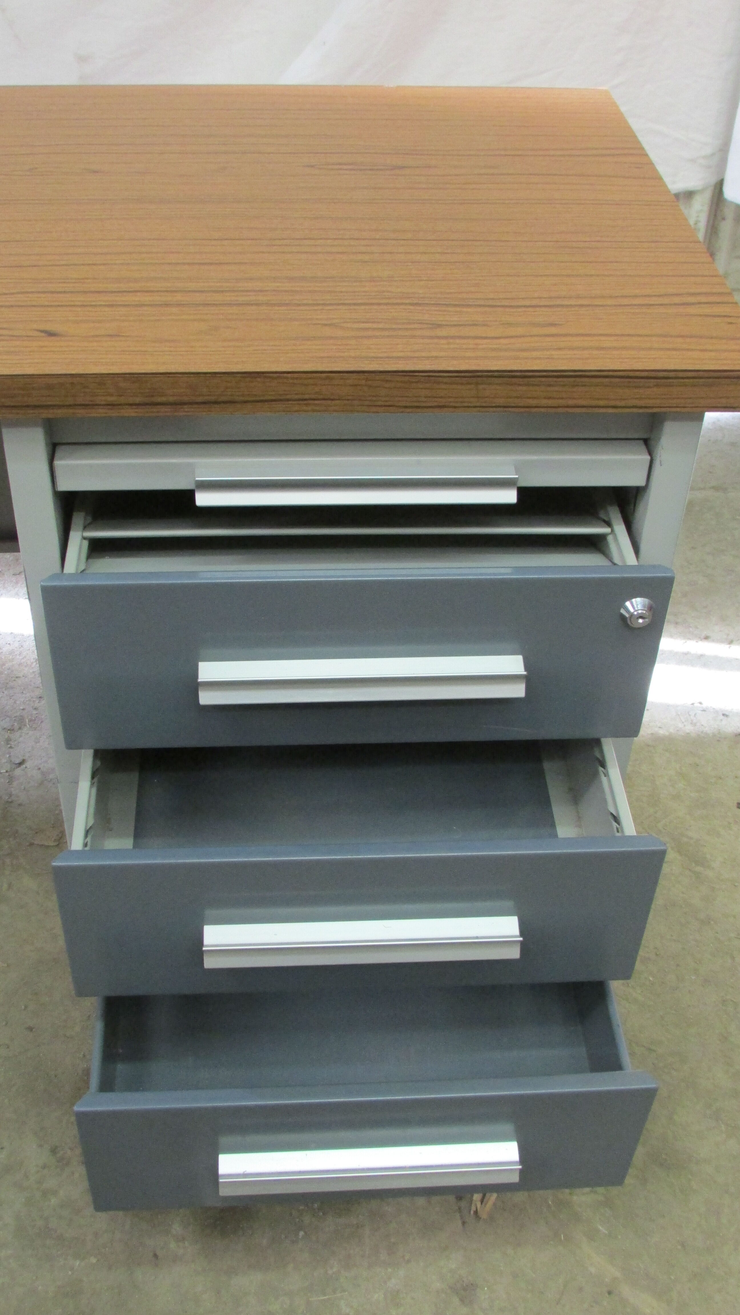 Industrial metal desk