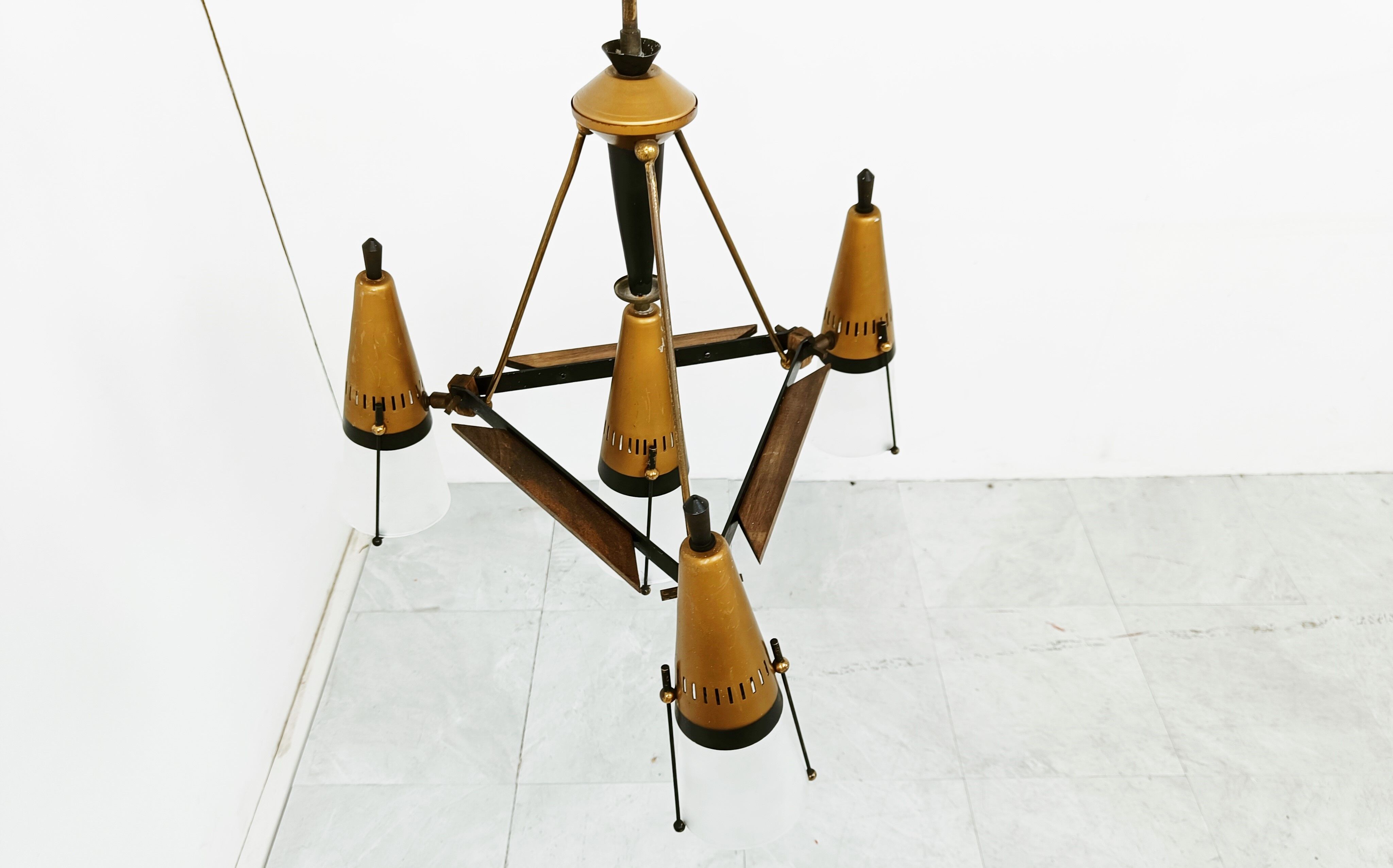 Mid century chandelier by Oscar Torlasco, 1950s