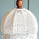 Suspension lampshade with hook and solid wood, ME Leuchten around 1970.