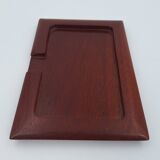 Small card holder tray in hollowed solid mahogany circa 1960 (dlg Noll) C in Paris