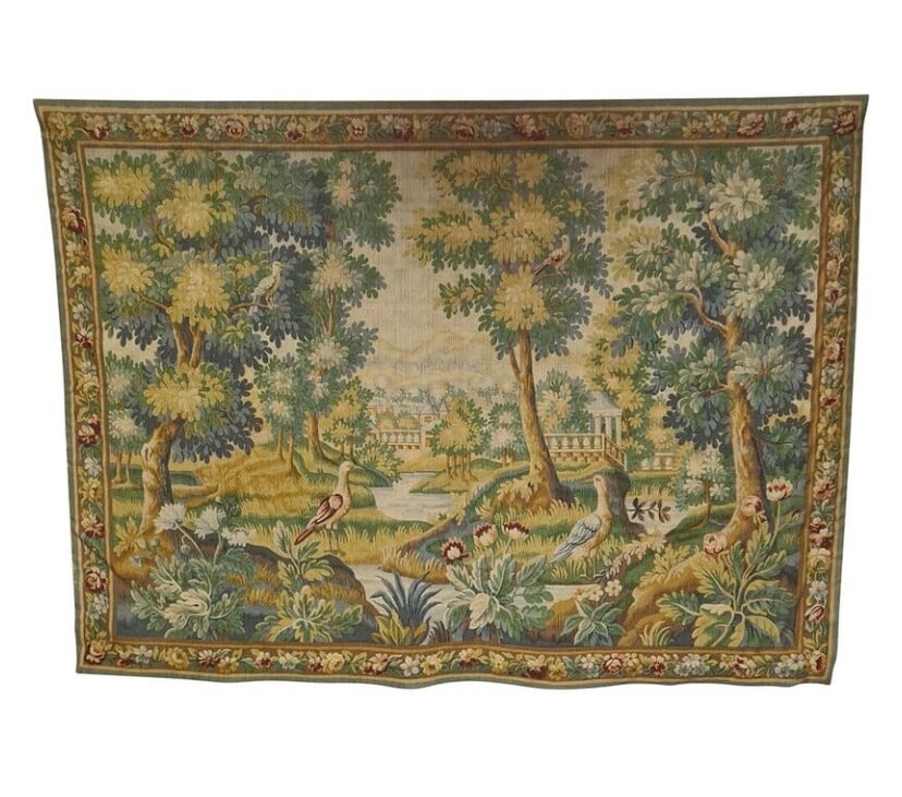 Verdure Chantilly Aubusson tapestry by the Robert Four Manufacture