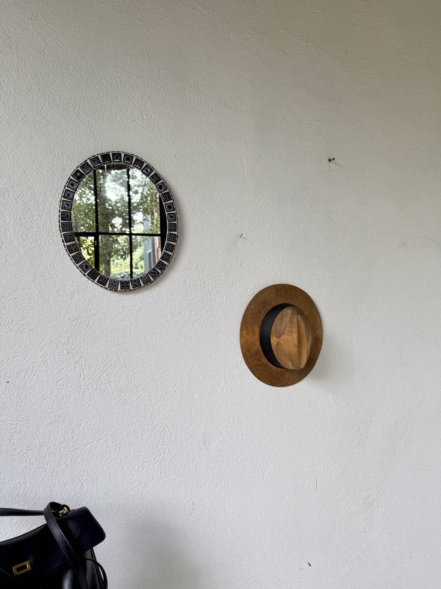 Oval ceramic mosaic mirror from the 50s/60s.
