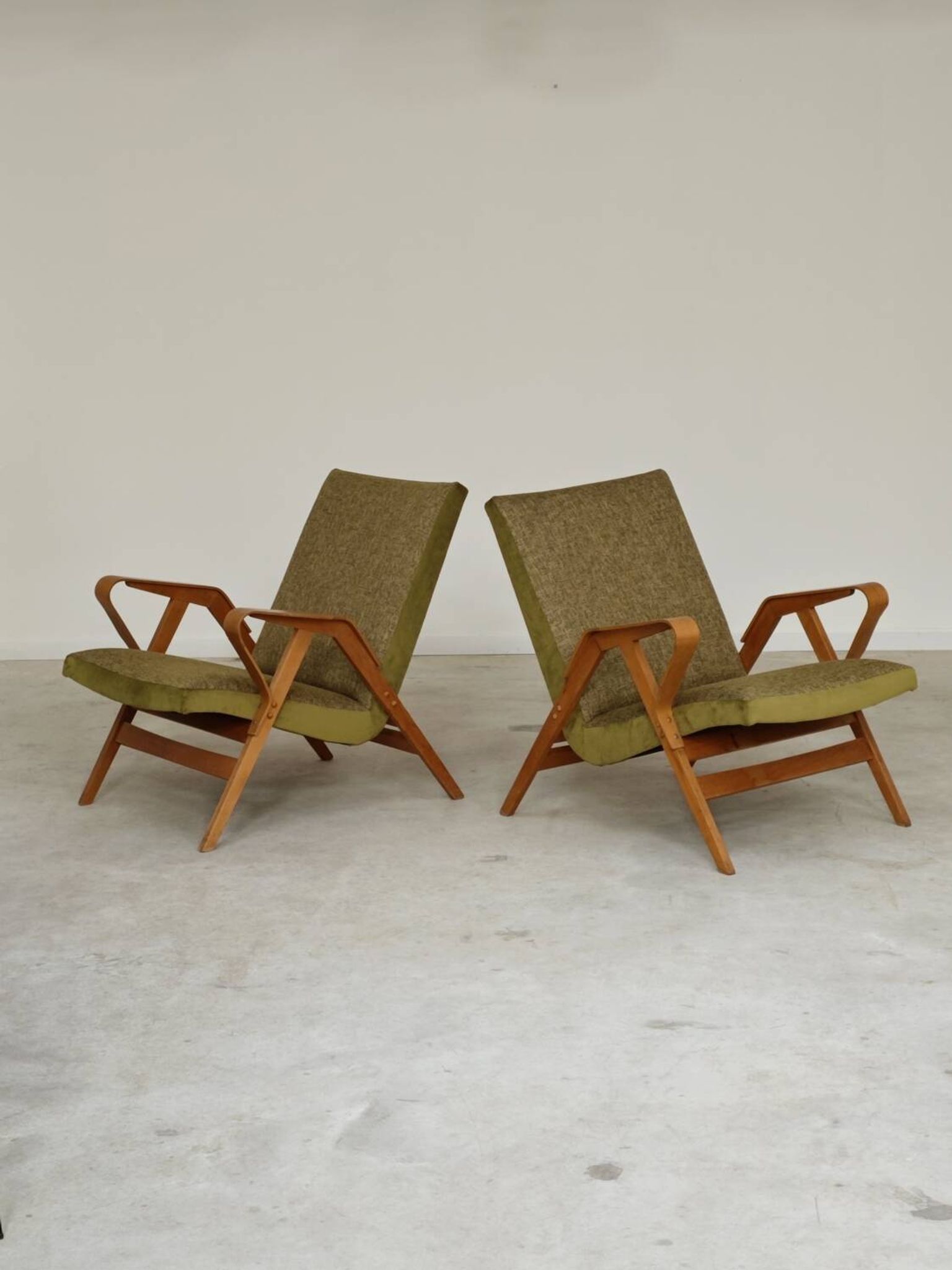Pair of armchairs restored by Frantisek Jirak for Tatra Nabytok 1960