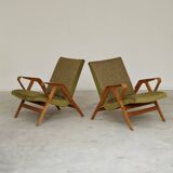 Pair of armchairs restored by Frantisek Jirak for Tatra Nabytok 1960