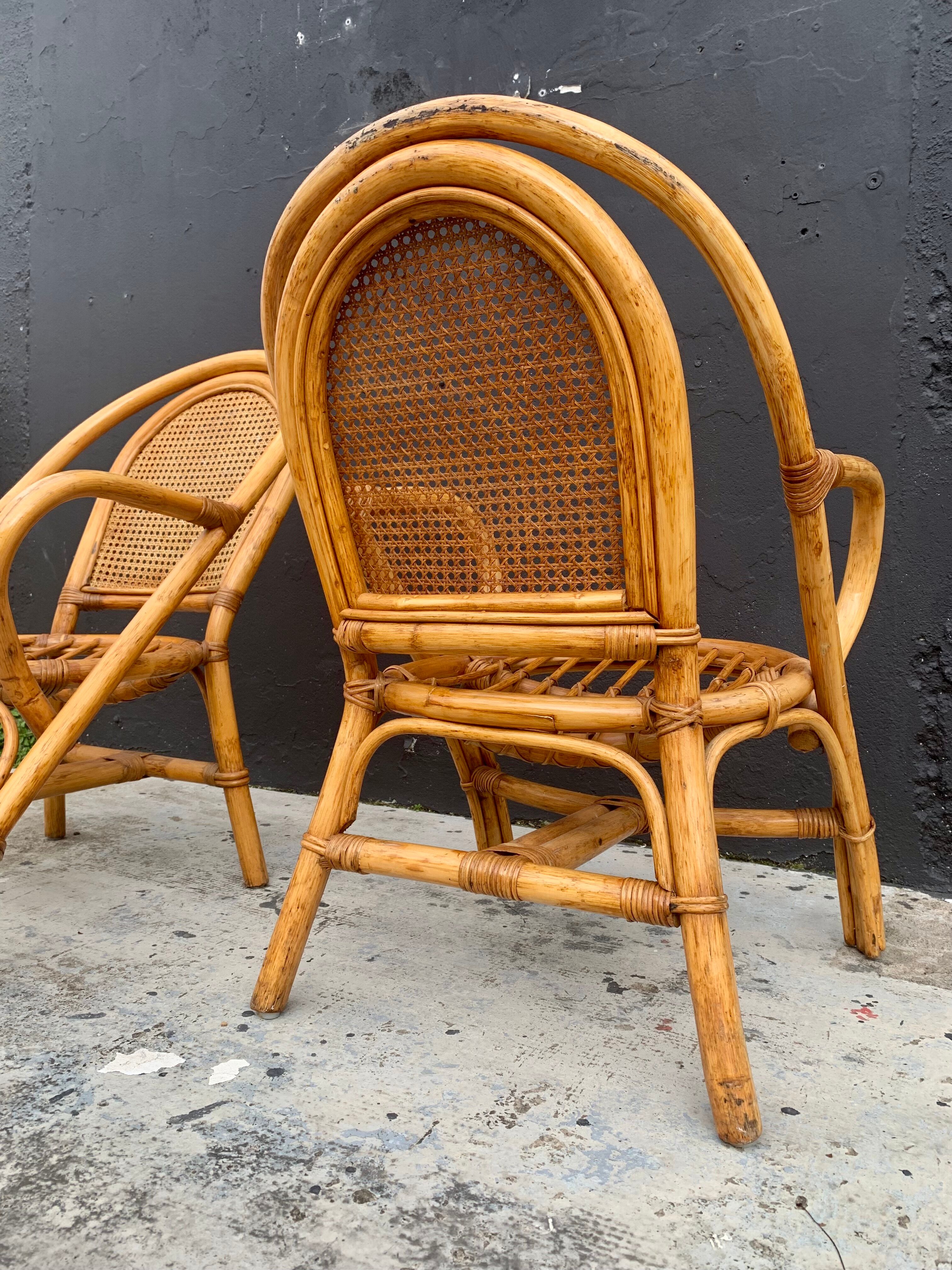 Salon de jardin en rotin et cannage
