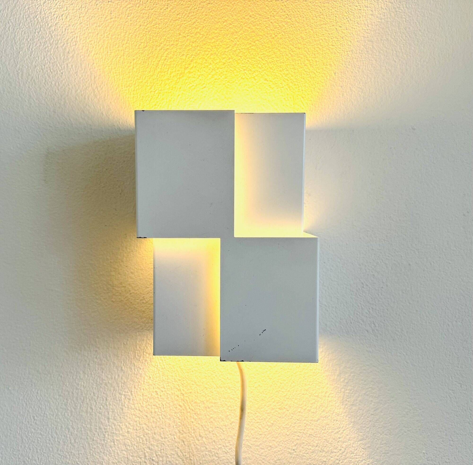 Geometric Square Wall Lamp By J.J.M. Hoogervorst For Anvia Nederland, The Netherlands, 1960S