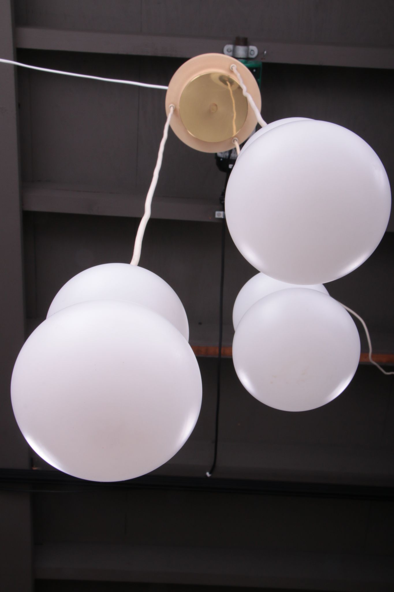 Vintage ceiling lamp with three opal glass spheres, 1960 Germany