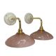 Vintage pink Art Deco glass wall lights