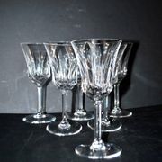 Set of 6 flared crystal wine glasses in Concorde Cerdagne style H15.2.