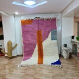 Tapis Bohème Moderne 250x150 cm - Design Abstrait Rose et Orange