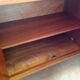Varnished wooden sideboard with glass storage / vintage 60s-70s