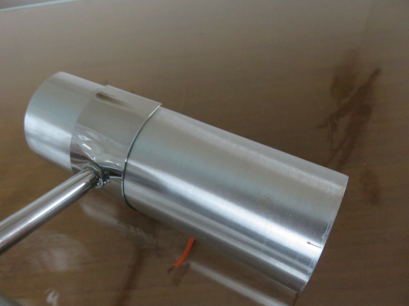 Pair of wall lamps, chrome metal and brushed aluminum 60s 70s
