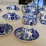 Service à thé/café ancien Villeroy et Bosh motifs Asie bleu