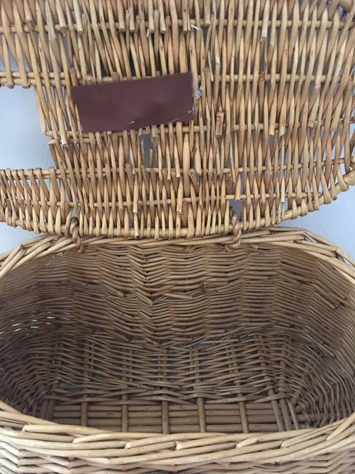 Panier en osier style ancien panier de peche