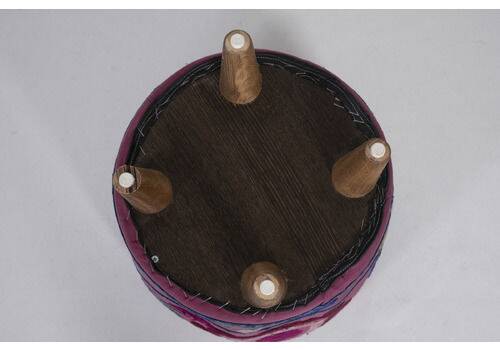 Modern Handwoven Uzbek Suzani Ottoman Footstool