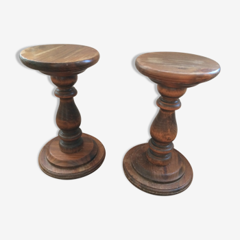 Pair of solid wood selettes