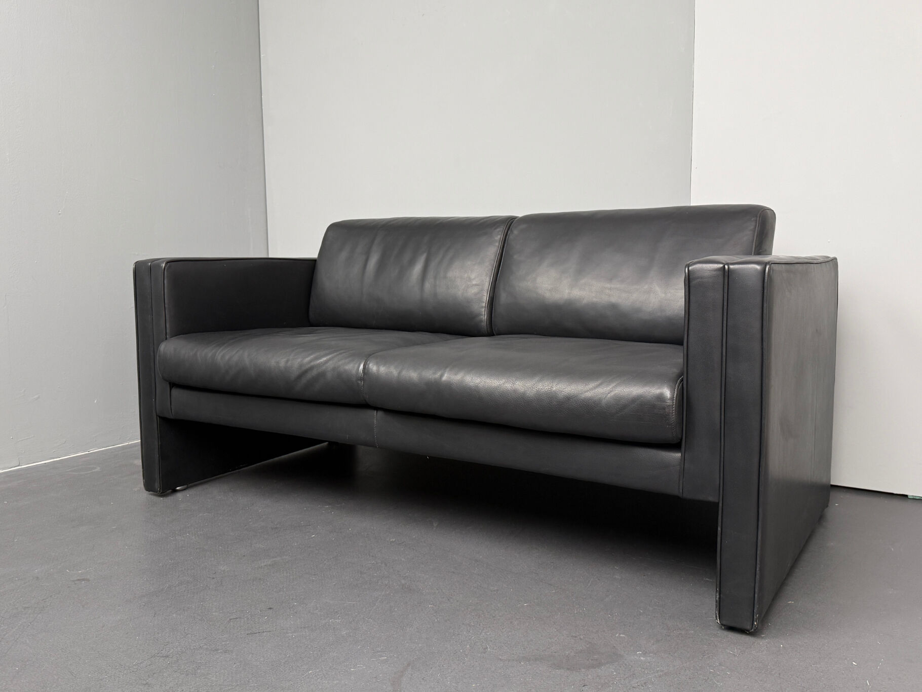 2-seater leather sofa, Studio Line 190 by Jürgen Lange for Walter Knoll, Germany, 1970s